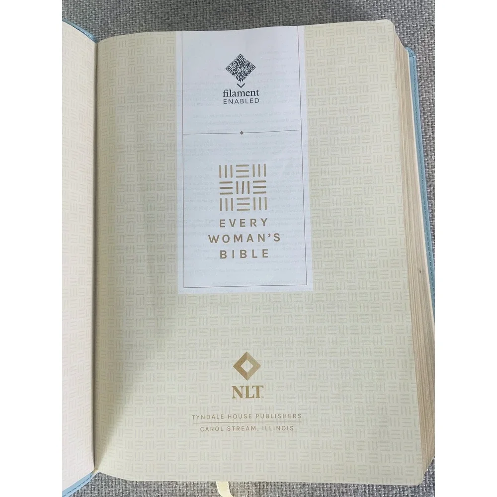 Every Woman's Bible NLT New Living Translation Tyndale Blue LeatherLike Gold